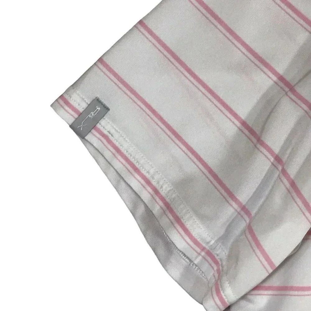 RLX Ralph Lauren Polo Shirt Mens XXL Pink White Striped Logo Short Sleeve 2XL - Picture 4 of 12